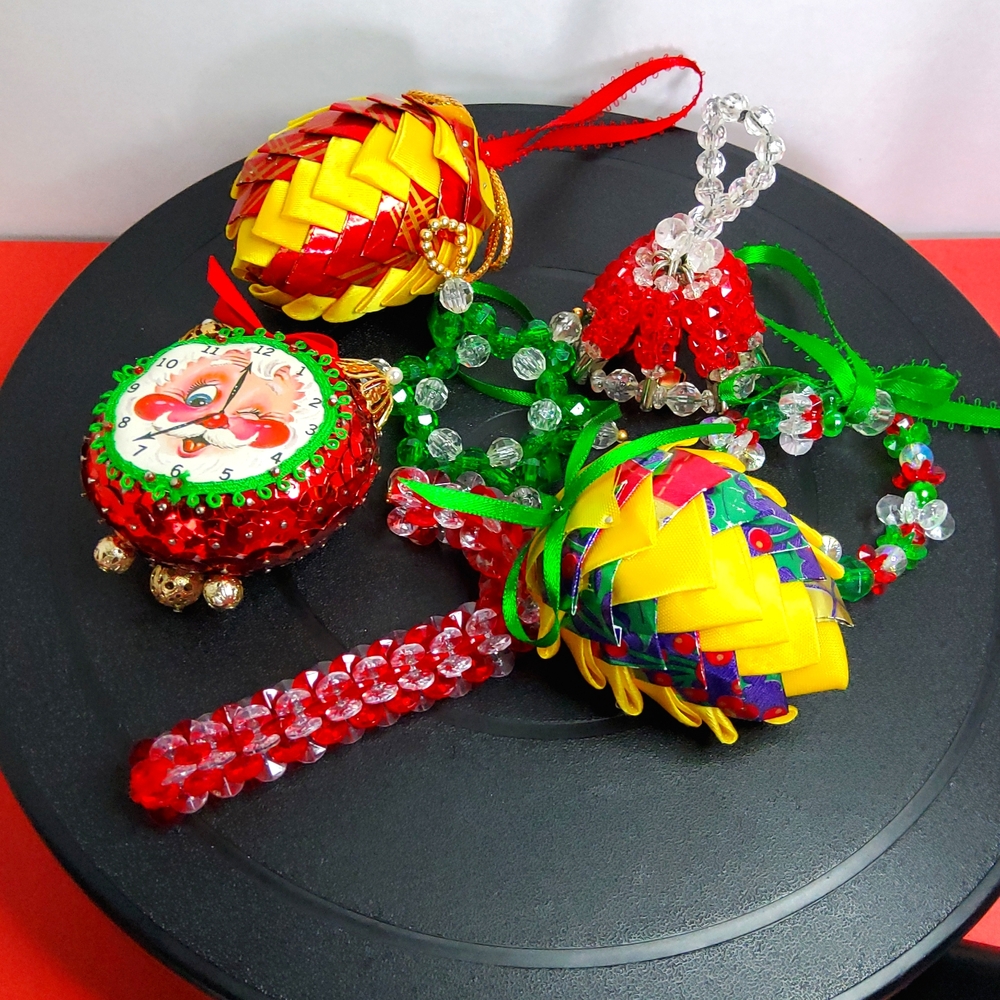 Handmade Christmas Ornaments lot of seven